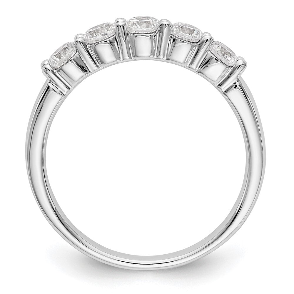 14K White Gold 5-Stone Shared Prong (Holds 5-3.2mm Round) Diamond Band Mounting