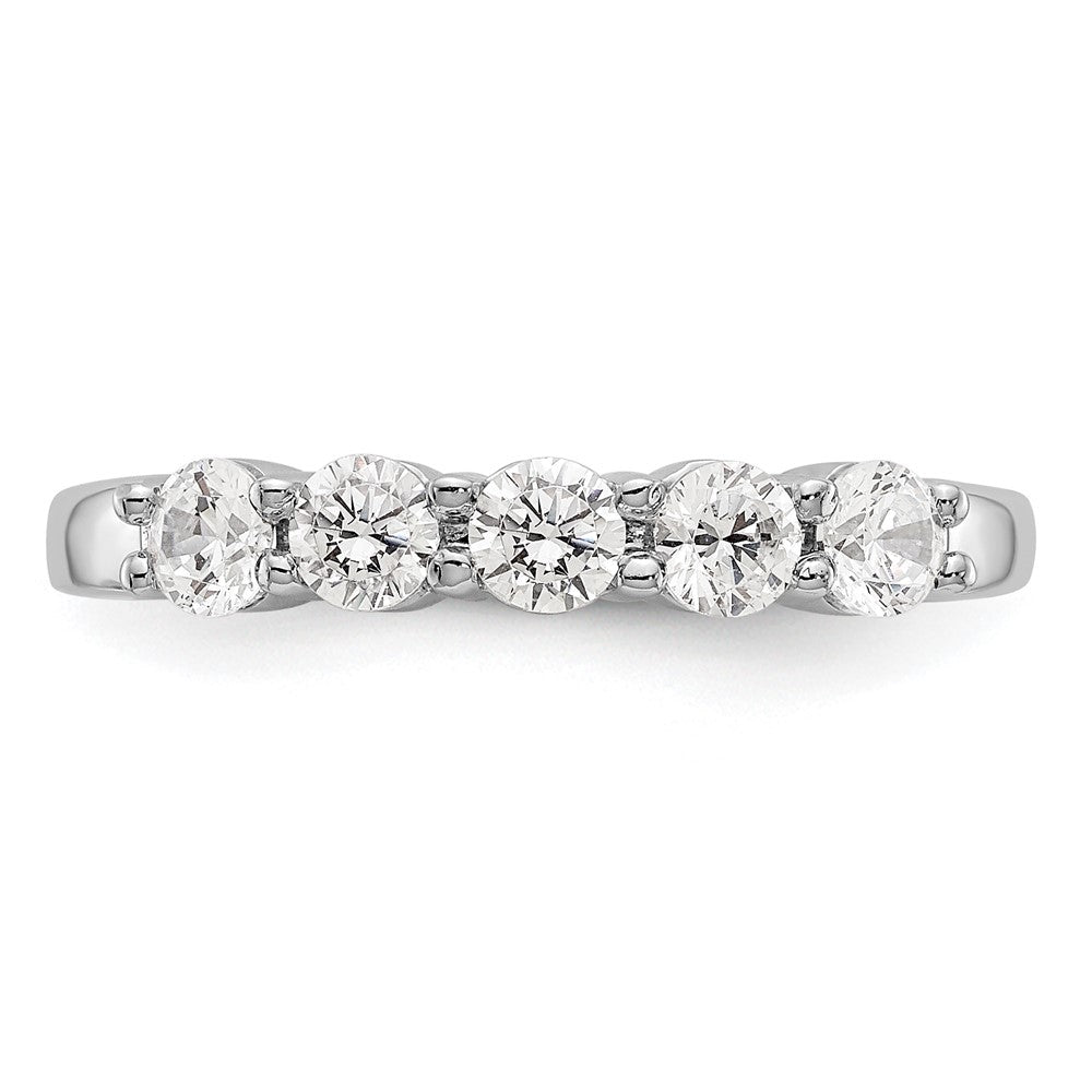 14K White Gold 5-Stone Shared Prong (Holds 5-3.2mm Round) Diamond Band Mounting
