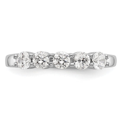14K White Gold 5-Stone Shared Prong (Holds 5-3.2mm Round) Diamond Band Mounting