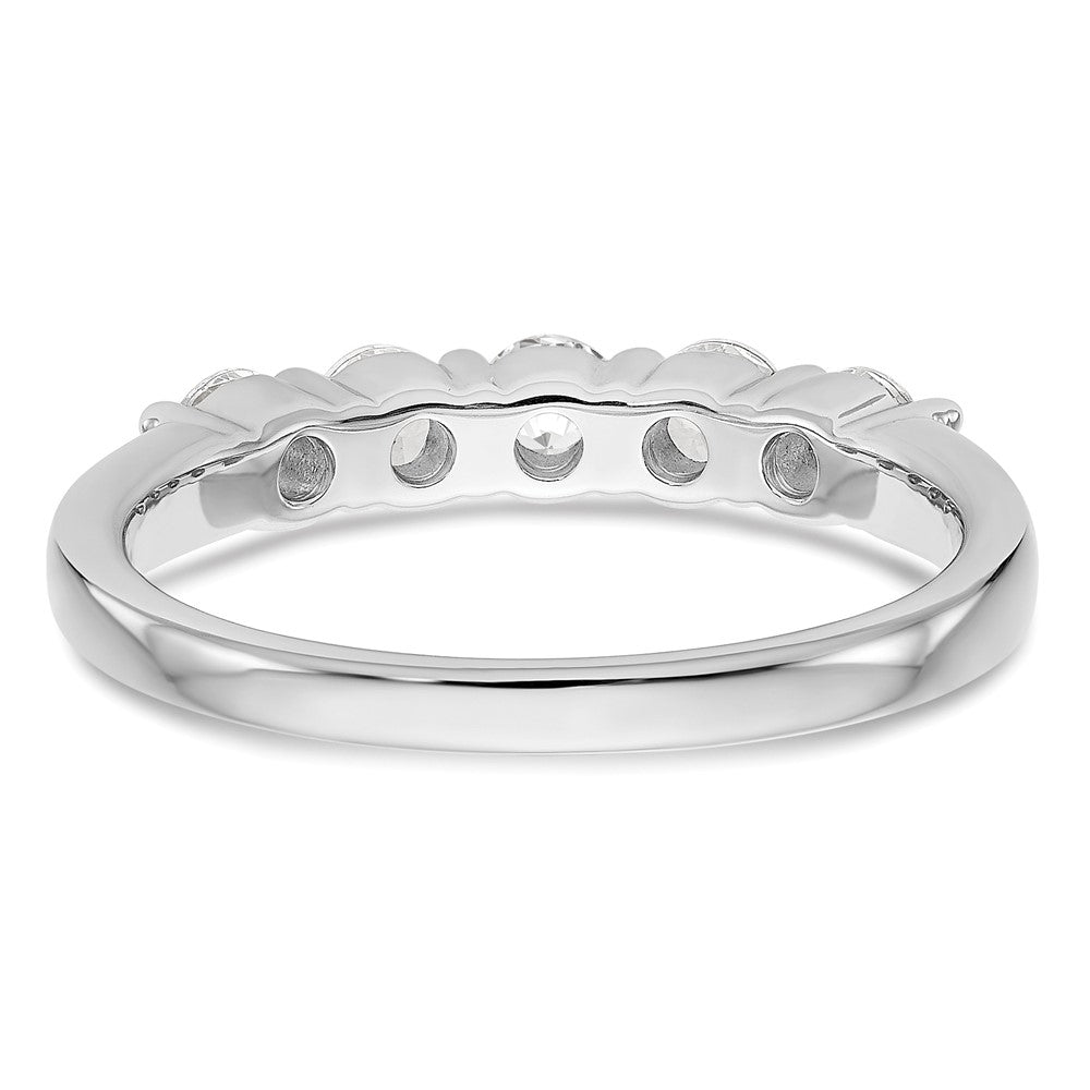14K White Gold 5-Stone Shared Prong (Holds 5-3.2mm Round) Diamond Band Mounting