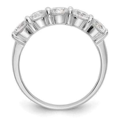 True Origin 14K White Gold 1 7/8 carat Lab Grown Diamond VS+ F+ Complete Round Five Stone Ring