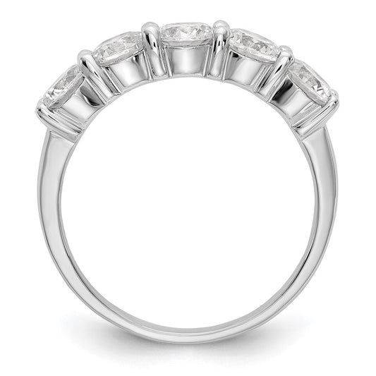True Origin 14K White Gold 1 7/8 carat Lab Grown Diamond VS+ F+ Complete Round Five Stone Ring