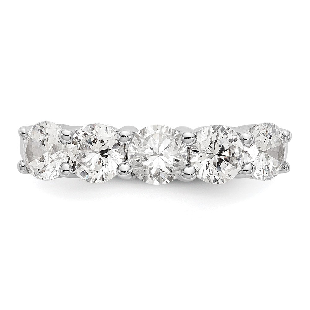 True Origin 14K White Gold 1 7/8 carat Lab Grown Diamond VS+ F+ Complete Round Five Stone Ring