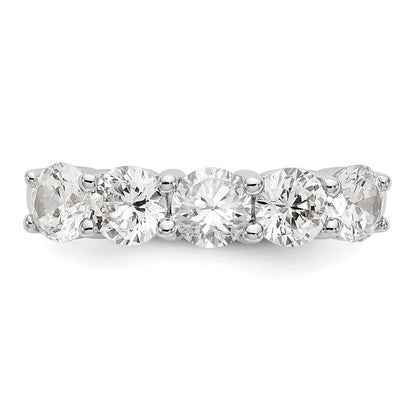 True Origin 14K White Gold 1 7/8 carat Lab Grown Diamond VS+ F+ Complete Round Five Stone Ring