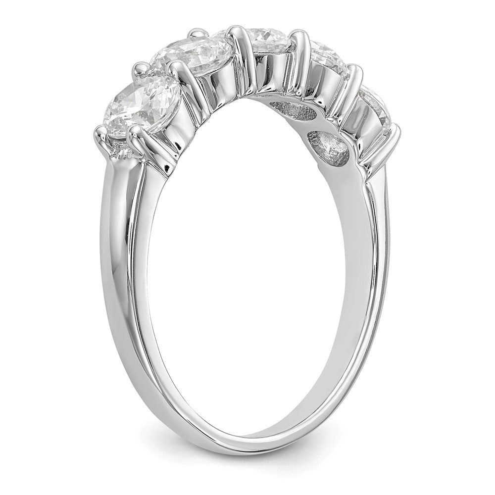 True Origin 14K White Gold 1 7/8 carat Lab Grown Diamond VS+ F+ Complete Round Five Stone Ring