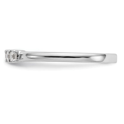 14K White Gold 5-Stone Shared Prong (Holds 5-2.0mm Princess) Diamond Band Mounting