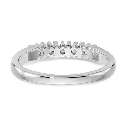 14K White Gold 5-Stone Prong-set (Holds 5-2.1mm Round) Diamond Band Mounting