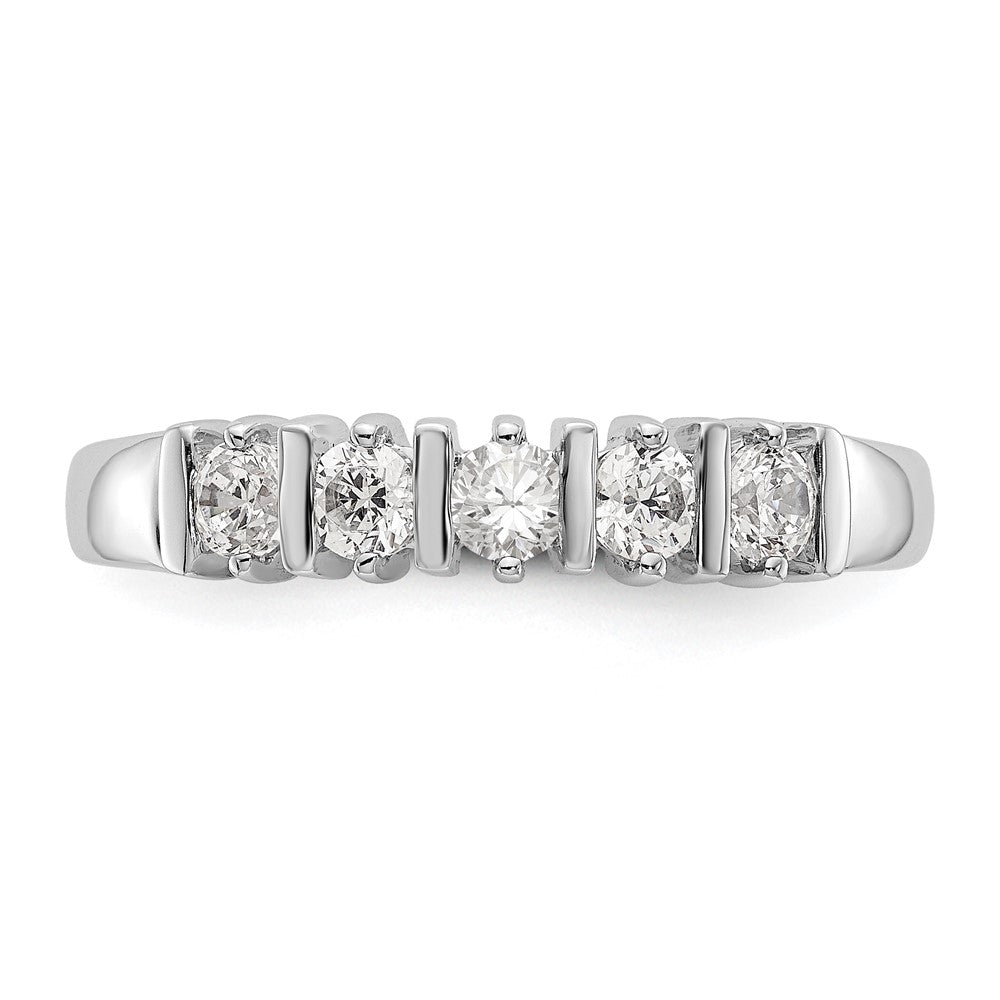 14K White Gold 5-Stone Prong-set (Holds 5-2.9mm Round) Diamond Band Mounting
