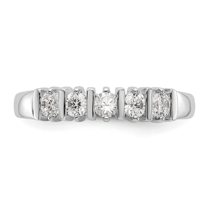 14K White Gold 5-Stone Prong-set (Holds 5-2.9mm Round) Diamond Band Mounting