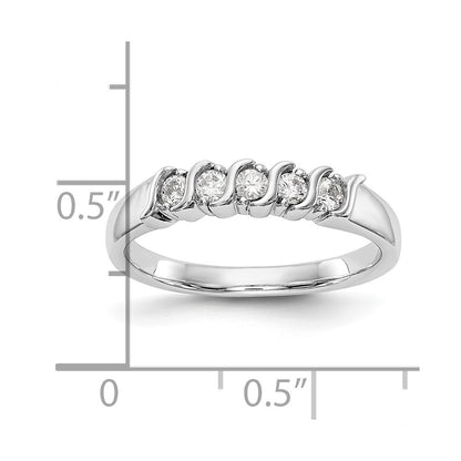 14K White Gold 5-Stone Prong-set (Holds 5-2.2mm Round) Diamond Band Mounting