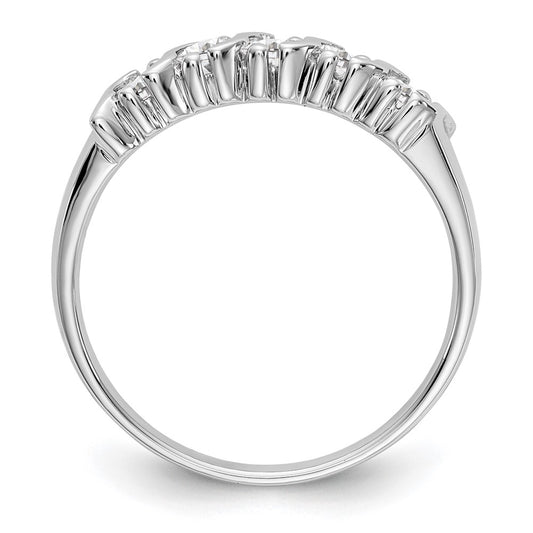 14K White Gold 5-Stone Prong-set 1/2 carat Complete Round Diamond Band