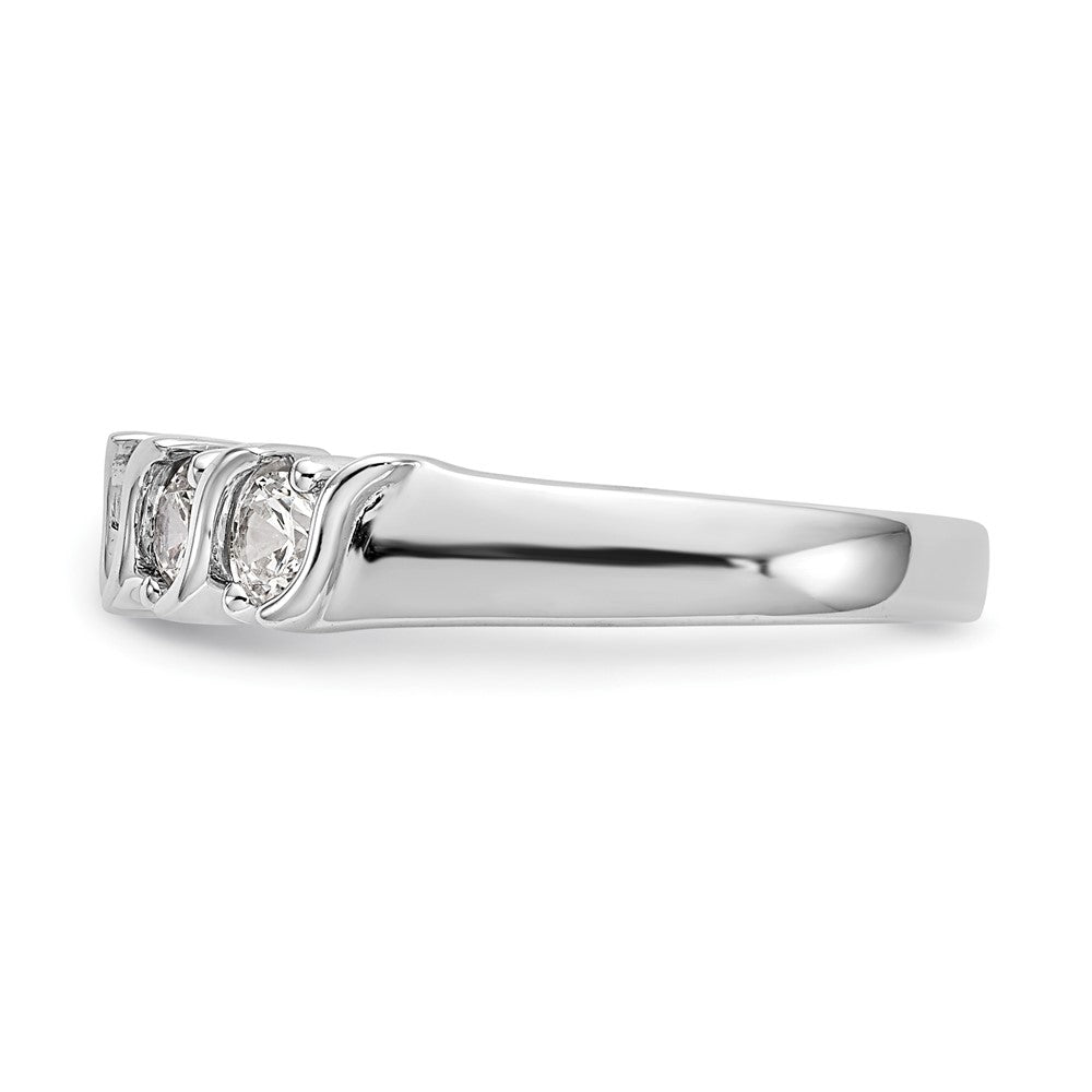 14K White Gold 5-Stone Prong-set (Holds 5-3.4mm Round) Diamond Band Mounting