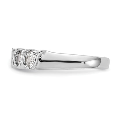 14K White Gold 5-Stone Prong-set (Holds 5-3.4mm Round) Diamond Band Mounting