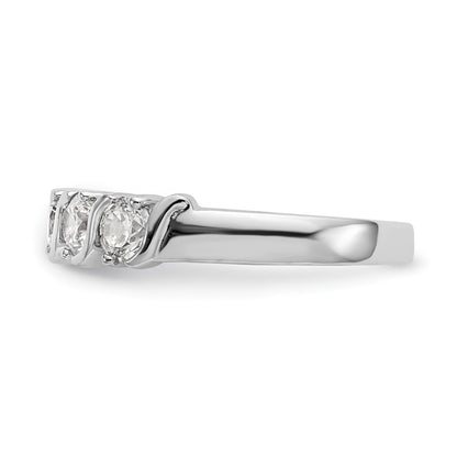 14K White Gold 5-Stone Prong-set 1 carat Complete Round Diamond Band