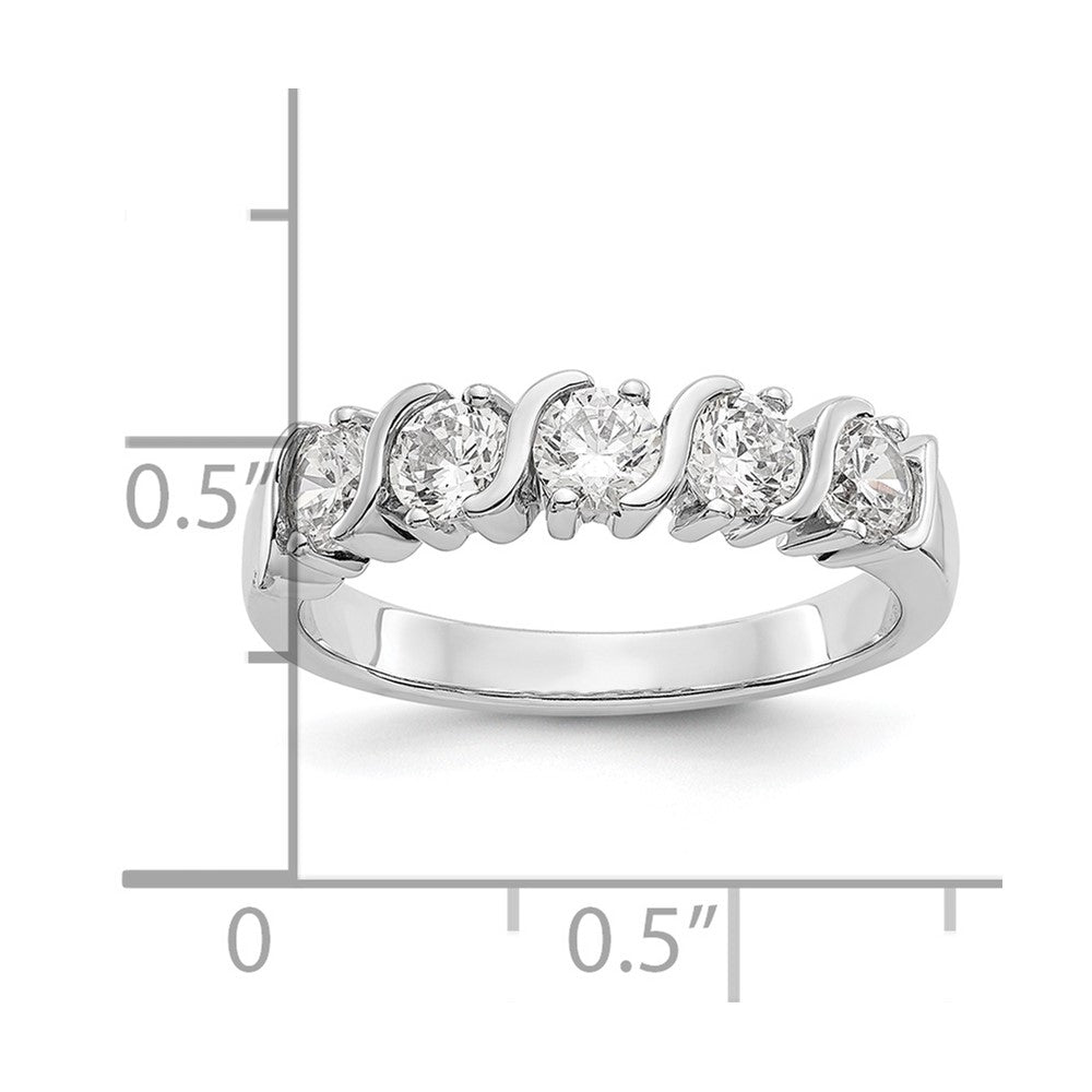 14K White Gold 5-Stone Prong-set (Holds 5-3.7mm Round) Diamond Band Mounting