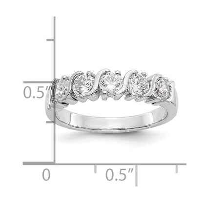 14K White Gold 5-Stone Prong-set (Holds 5-3.7mm Round) Diamond Band Mounting