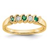 10k Yellow Gold 1/10 carat Diamond and Emerald 5-Stone Band