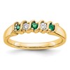 14k Yellow Gold 1/10 carat Diamond and Emerald Complete Band