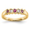 10k Yellow Gold 1/10 carat Diamond and Ruby 5-Stone Band