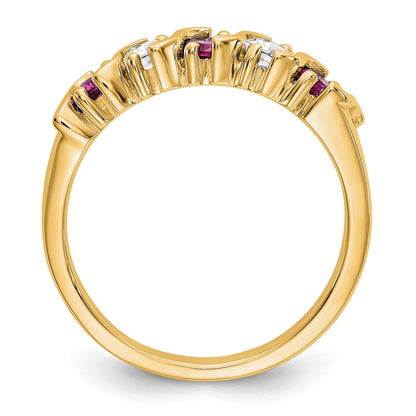 14k Yellow Gold 1/3 carat Diamond and Ruby Complete Band