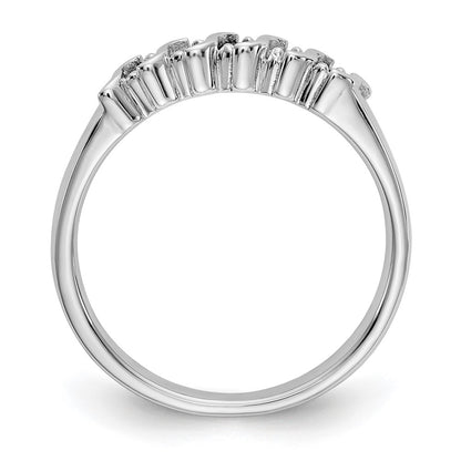 10k White Gold 1/10 carat Diamond and Sapphire 5-Stone Band