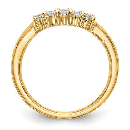 14K Yellow Gold 5-Stone Shared Prong (Holds 5-2.4mm Round) Diamond Band Mounting