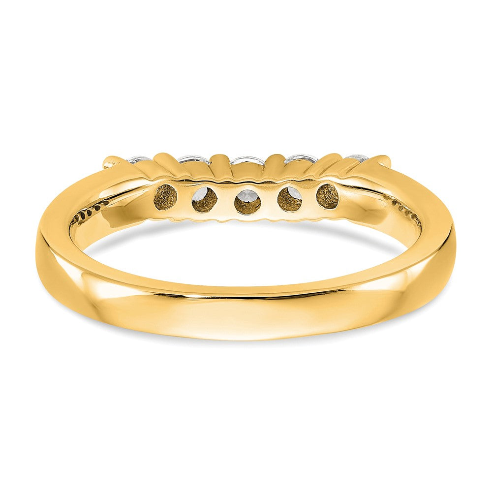 14K Yellow Gold 5-Stone Shared Prong (Holds 5-2.9mm Round) Diamond Band Mounting