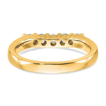 14K Yellow Gold 5-Stone Shared Prong (Holds 5-2.9mm Round) Diamond Band Mounting