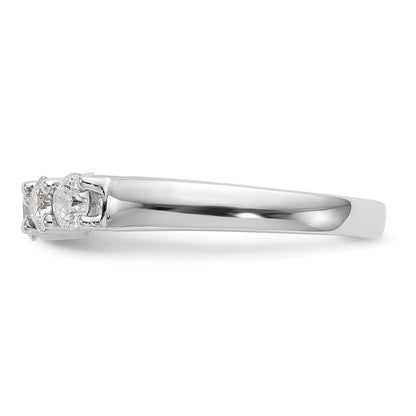 14K White Gold 5-Stone Shared Prong (Holds 1-3.7, 2-3.6, 2-3.5mm Round) Diamond Band Mounting