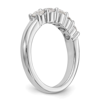 14K White Gold 5-Stone Shared Prong (Holds 1-3.7, 2-3.6, 2-3.5mm Round) Diamond Band Mounting