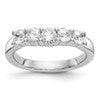 14K White Gold 5-Stone Shared Prong (Holds 1-3.7, 2-3.6, 2-3.5mm Round) Diamond Band Mounting