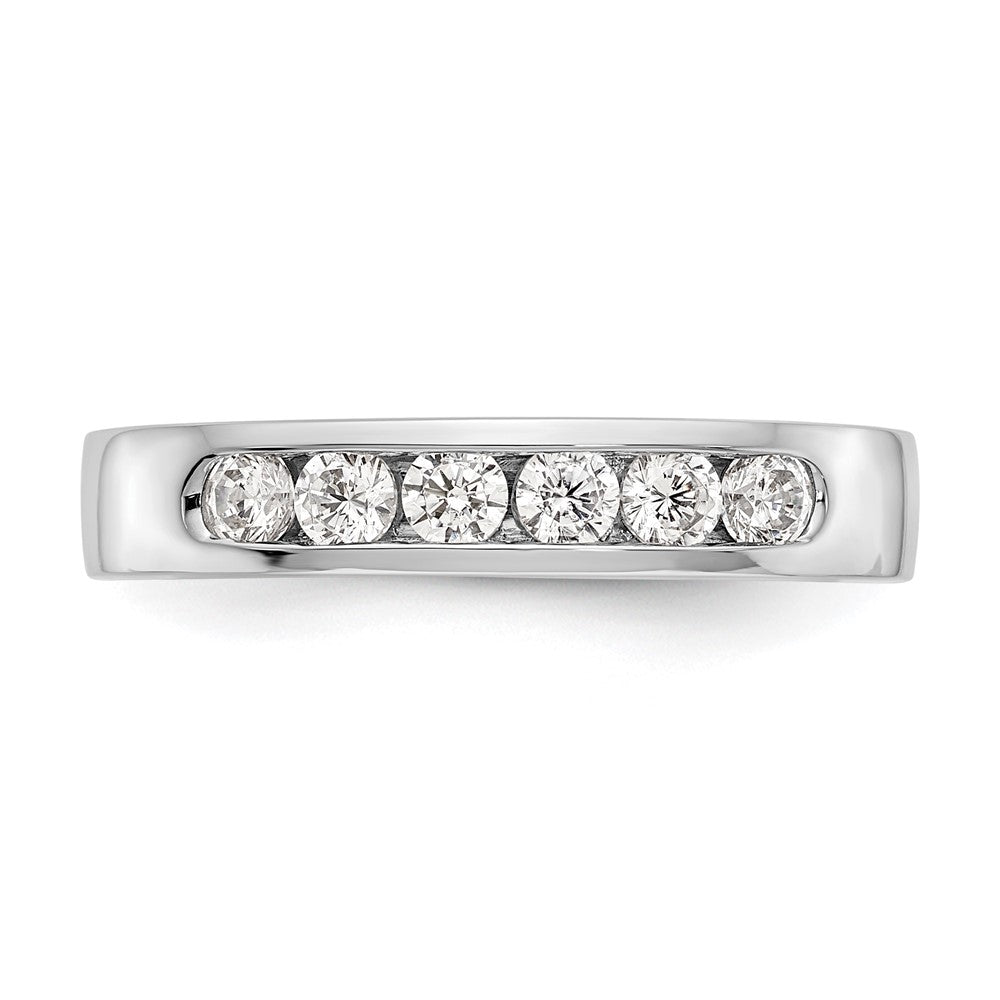 14k White Gold 6-Stone (Holds 6-2.7mm Round) Channel Band Mounting (Closed)