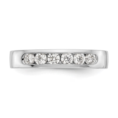 14k White Gold 6-Stone (Holds 6-2.7mm Round) Channel Band Mounting (Closed)