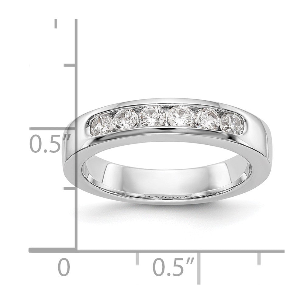 14k White Gold 6-Stone (Holds 6-2.7mm Round) Channel Band Mounting (Closed)