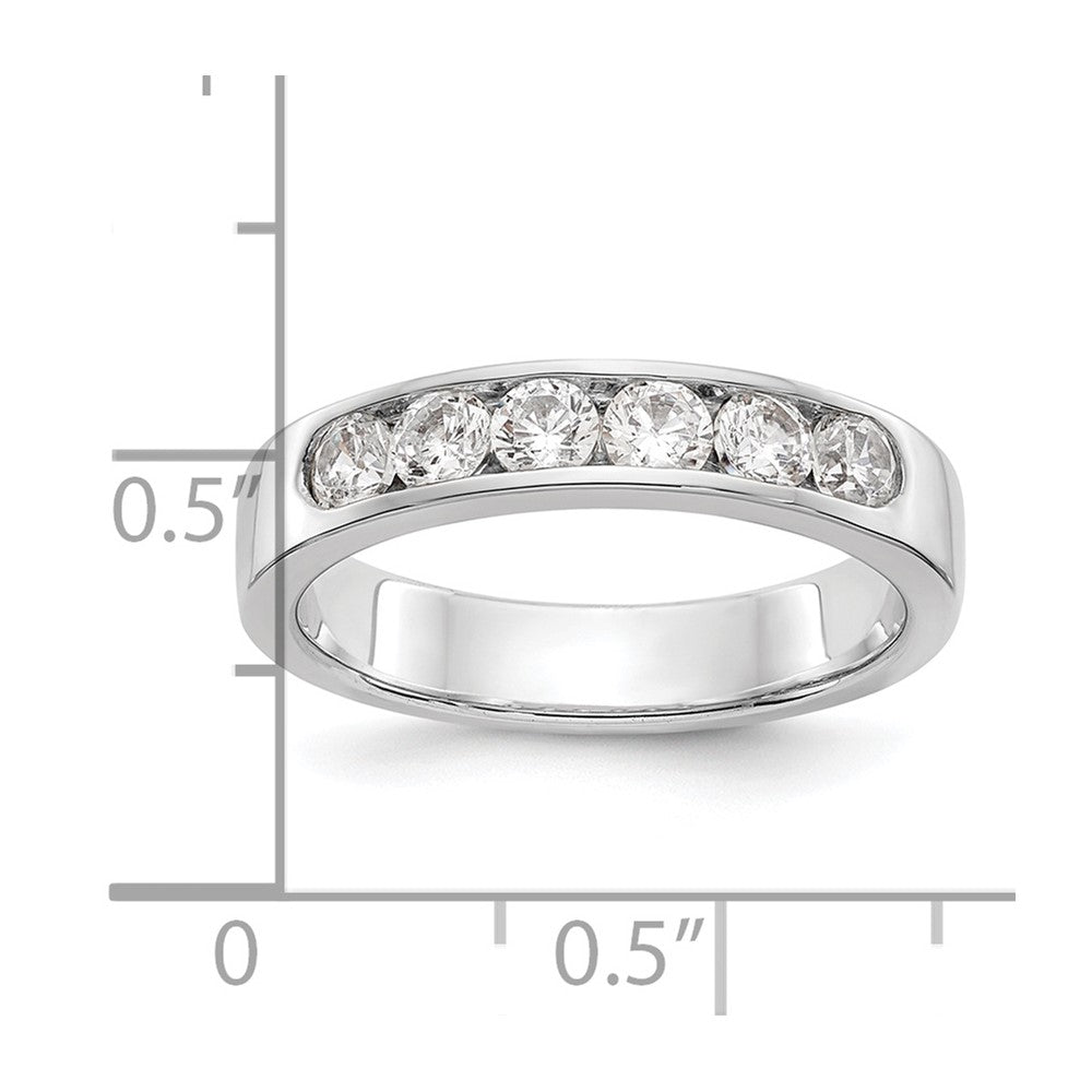 14k White Gold 6-Stone (Holds 6-3.1mm Round) Channel Band Mounting (Closed)