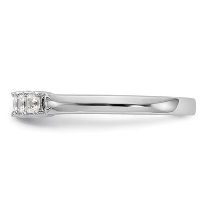 14K White Gold 7-Stone Shared Prong (Holds 7-2.3mm Princess) Diamond Band Mounting
