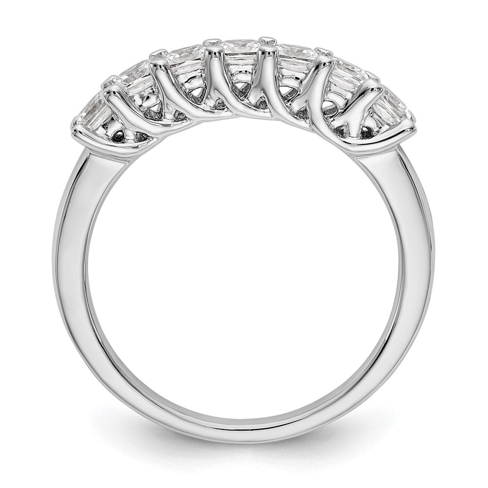 14K White Gold 7-Stone Shared Prong (Holds 7-2.8mm Princess) Diamond Band Mounting
