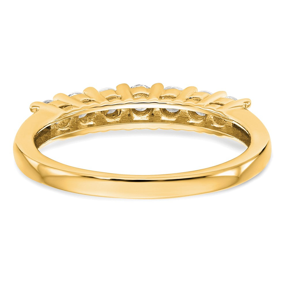 14K Yellow Gold 7-Stone Shared Prong (Holds 7-2.6mm Round) Diamond Band Mounting