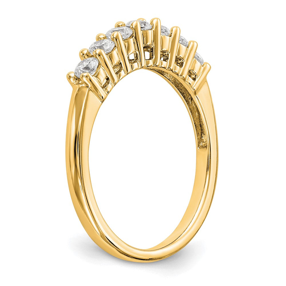 14K Yellow Gold 7-Stone Shared Prong (Holds 7-2.6mm Round) Diamond Band Mounting