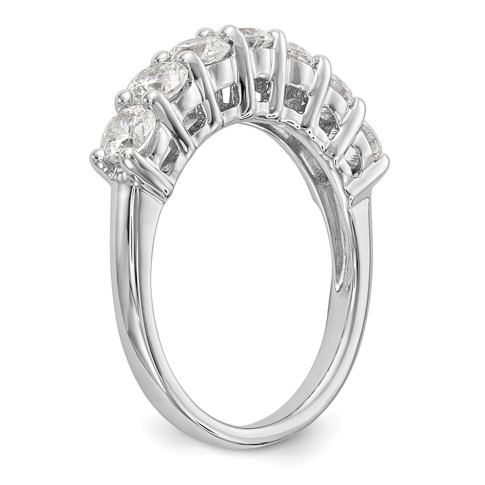 14K White Gold 7-Stone Shared Prong (Holds 7-3.0mm Round) Diamond Band Mounting