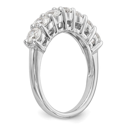 14K White Gold 7-Stone Shared Prong (Holds 7-3.0mm Round) Diamond Band Mounting
