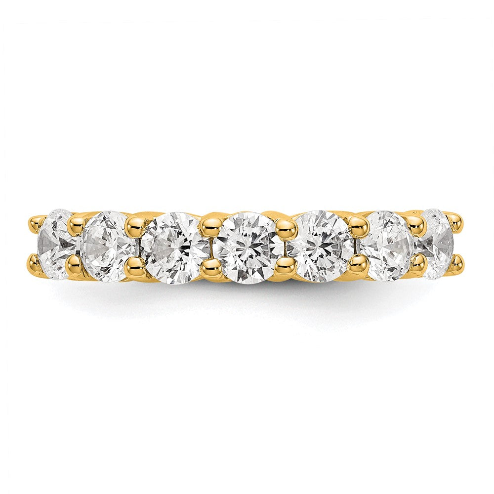 14K Yellow Gold 7-Stone Shared Prong (Holds 7-3.0mm Round) Diamond Band Mounting
