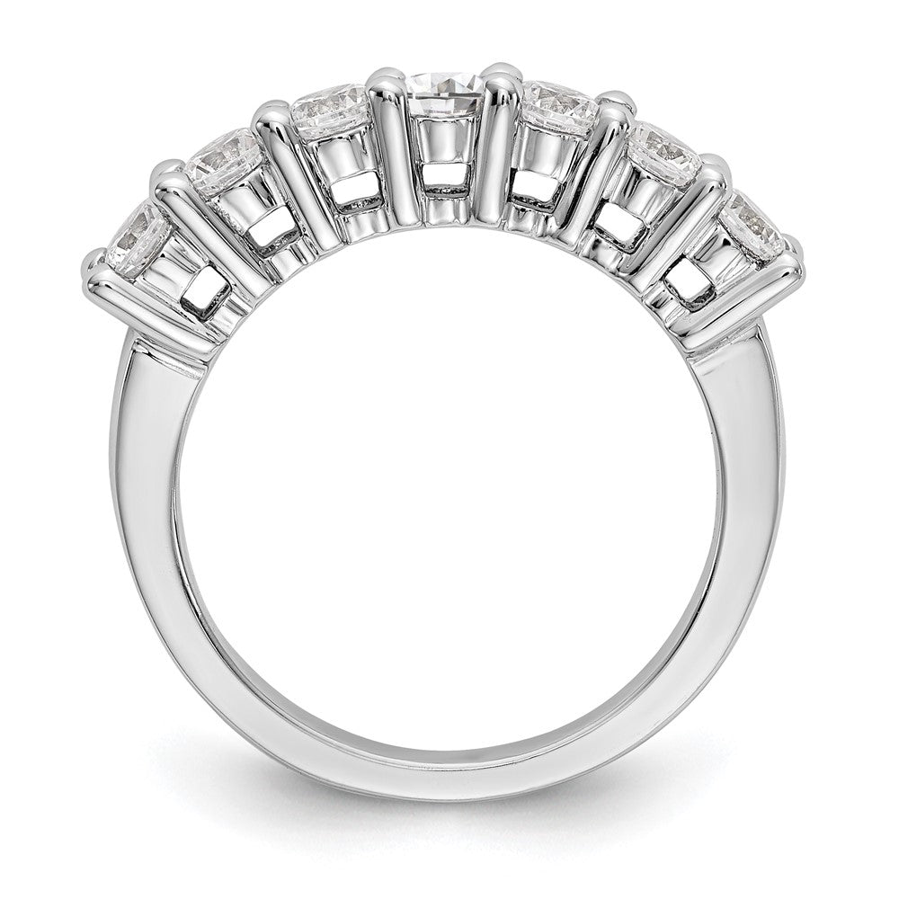14K White Gold 7-Stone Shared Prong (Holds 7-3.3mm Round) Diamond Band Mounting