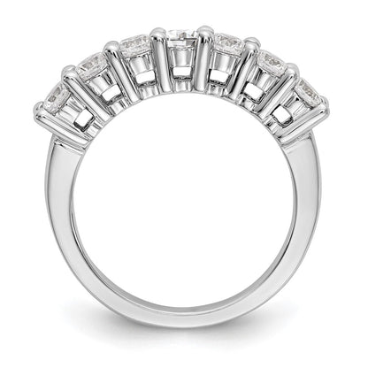 14K White Gold 7-Stone Shared Prong (Holds 7-3.3mm Round) Diamond Band Mounting