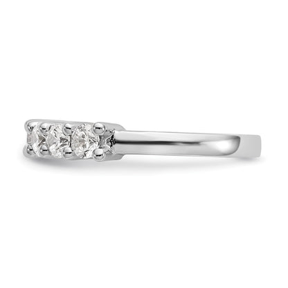 14K White Gold 7-Stone Shared Prong (Holds 7-3.3mm Round) Diamond Band Mounting
