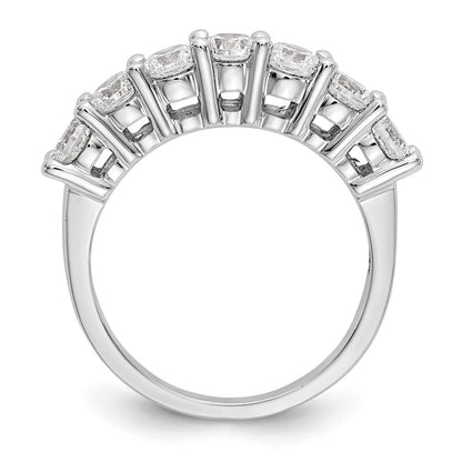 14K White Gold 7-Stone Shared Prong (Holds 7-3.7mm Round) Diamond Band Mounting