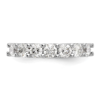 14K White Gold 7-Stone Shared Prong (Holds 7-3.7mm Round) Diamond Band Mounting