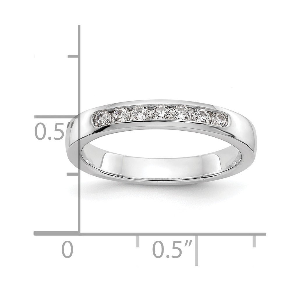 14k White Gold 7-Stone (Holds 7-2.0mm Round) Channel Band Mounting (Closed)