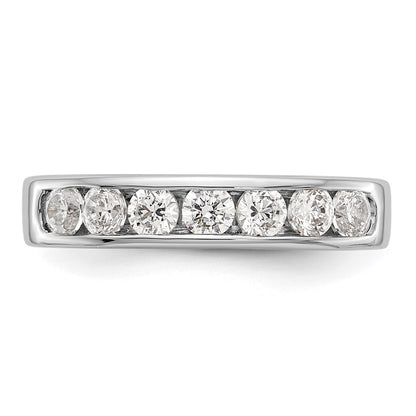 14k White Gold 7-Stone (Holds 7-3.0mm Round) Channel Band Mounting (Closed)