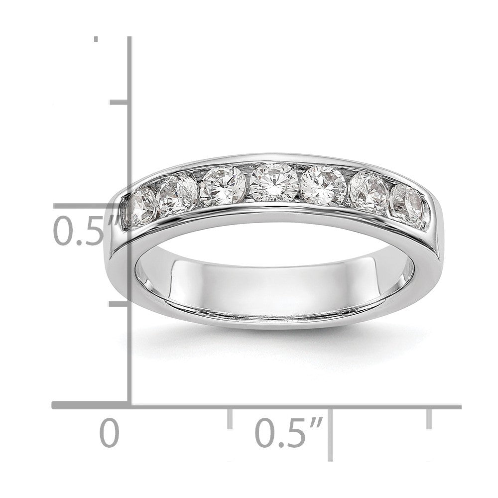 14k White Gold 7-Stone (Holds 7-3.0mm Round) Channel Band Mounting (Closed)